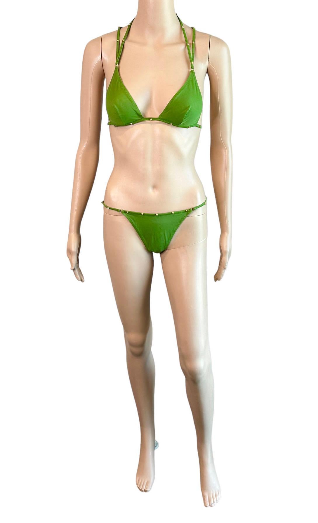Zweiteiliger Bikini-Badeanzug mit Nieten von Tom Ford für Gucci H/W 2003 Bondage im Angebot 5