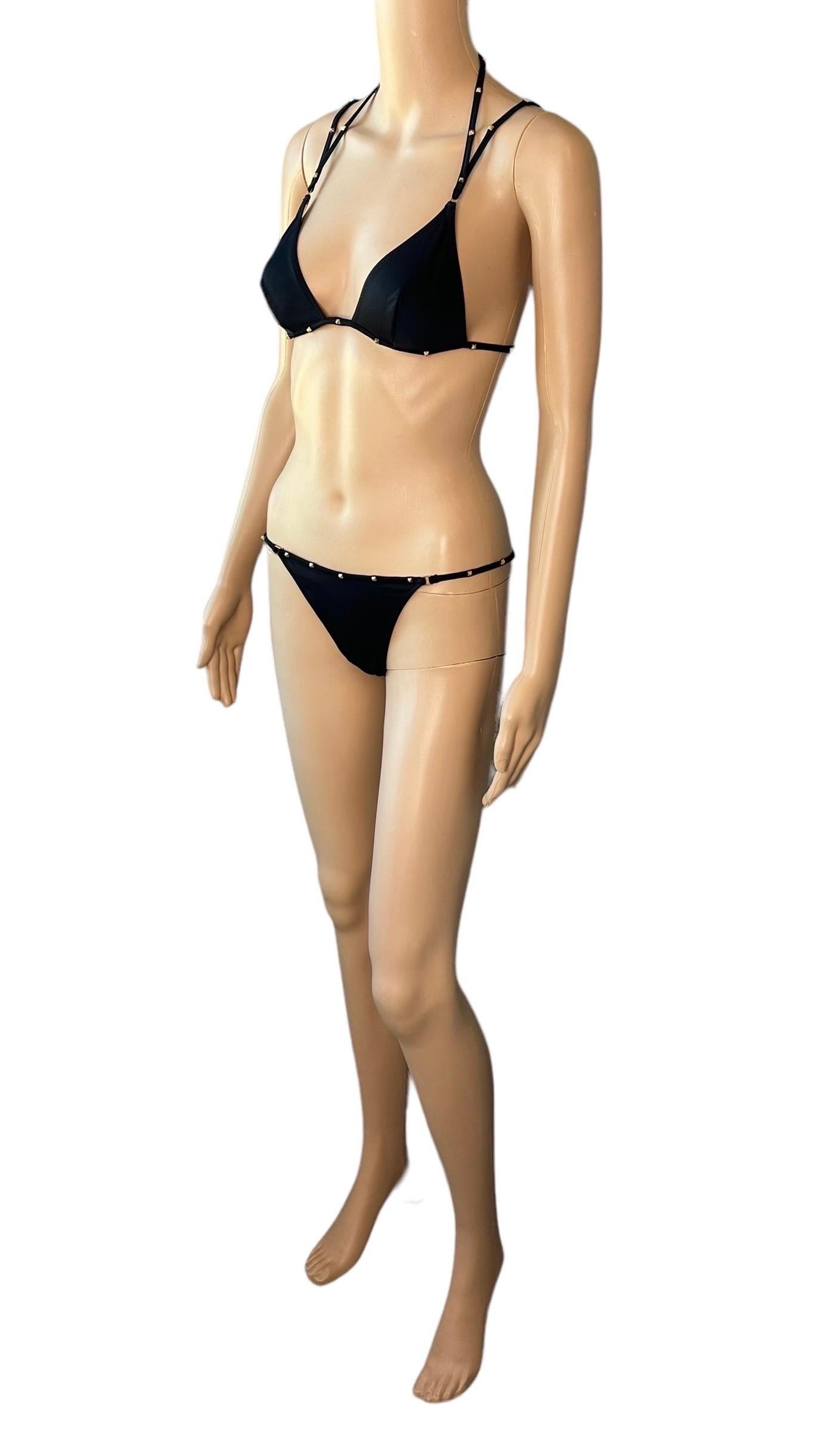 Tom Ford for Gucci F/W 2003 Bondage Studded Two-Piece Bikini Swimsuit Swimwear For Sale 6