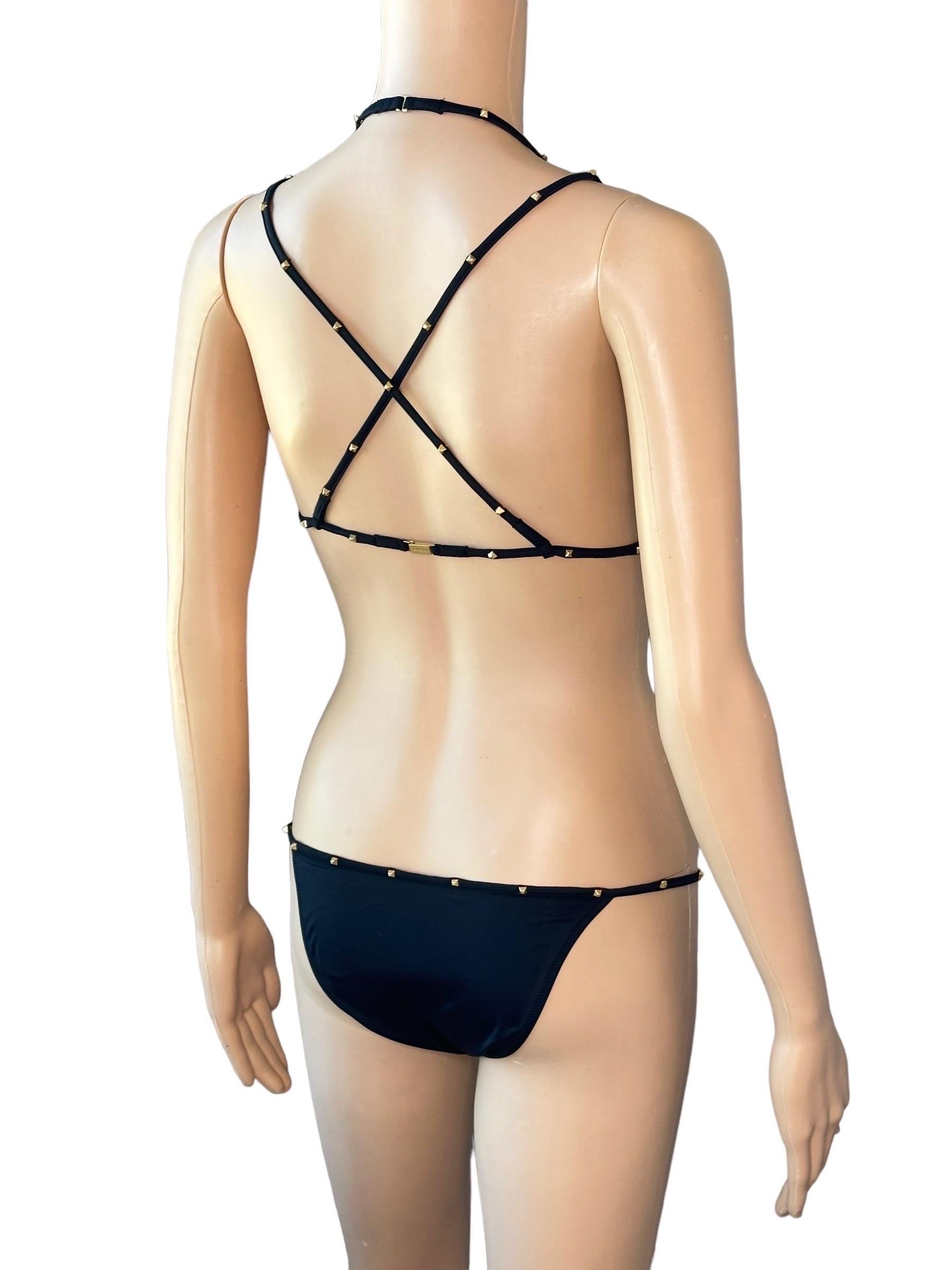 Zweiteiliger Bikini-Badeanzug mit Nieten von Tom Ford für Gucci H/W 2003 Bondage im Angebot 7