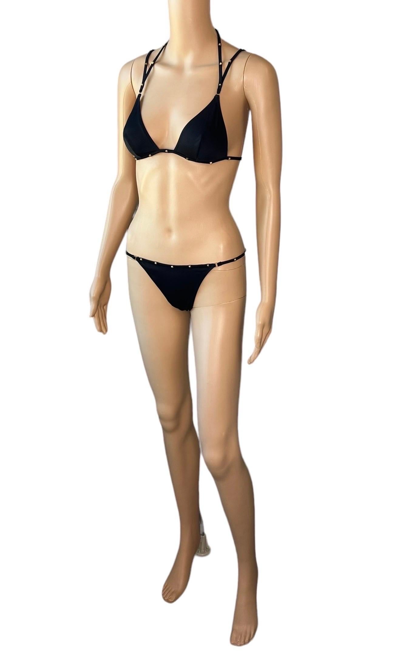 Tom Ford for Gucci F/W 2003 Bondage Studded Two-Piece Bikini Swimsuit Swimwear For Sale 8