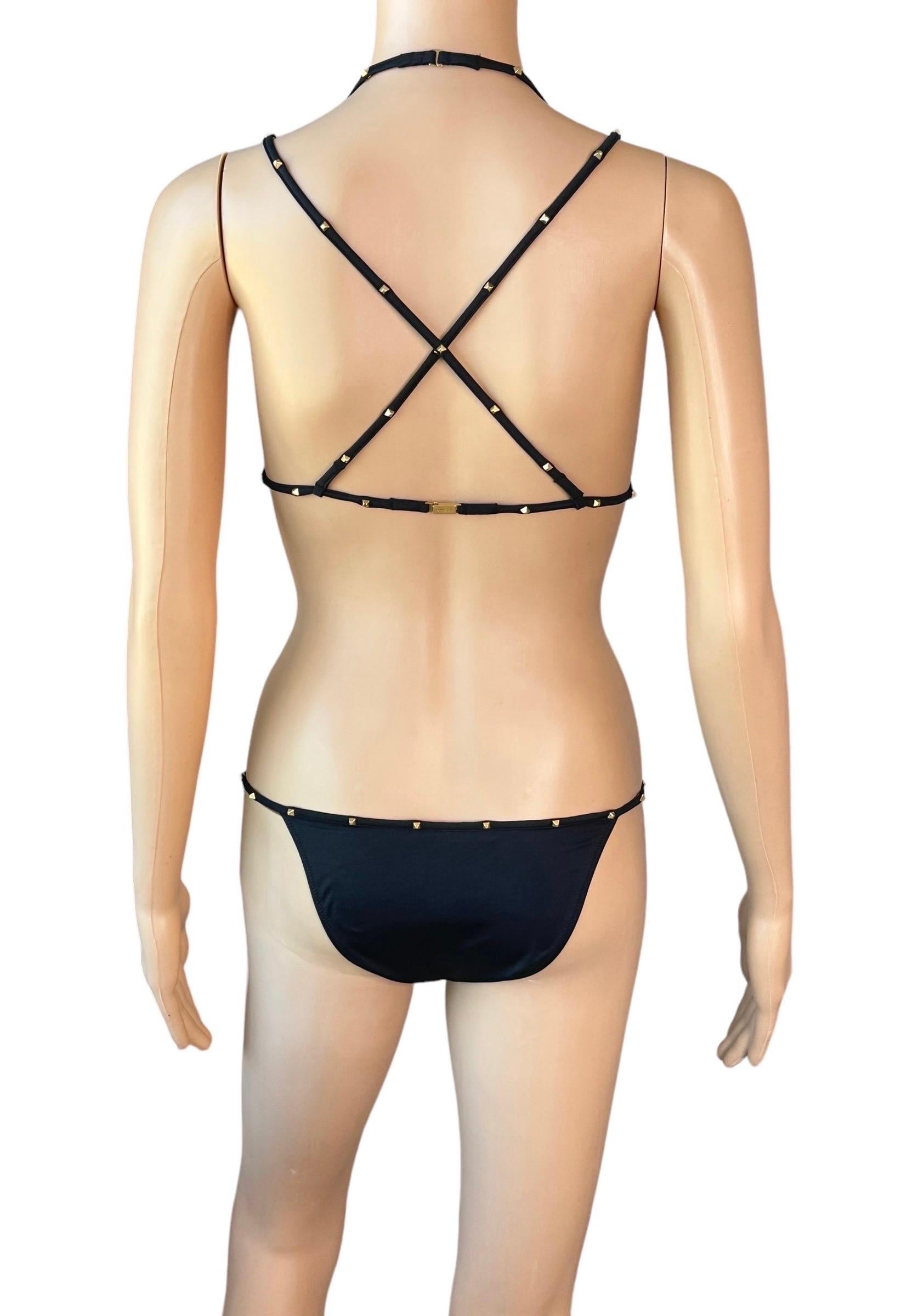 Gris Maillot de bain deux pièces Tom Ford pour Gucci, bondage clouté, 2003 en vente