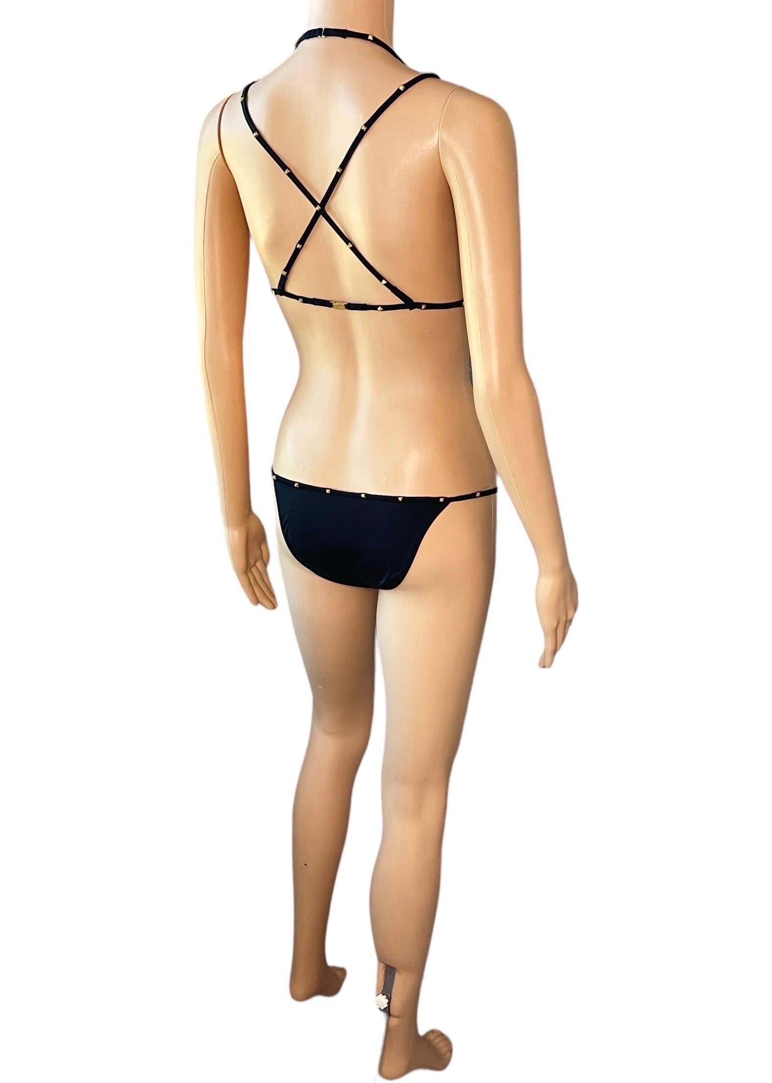 Zweiteiliger Bikini-Badeanzug mit Nieten von Tom Ford für Gucci H/W 2003 Bondage im Angebot 3
