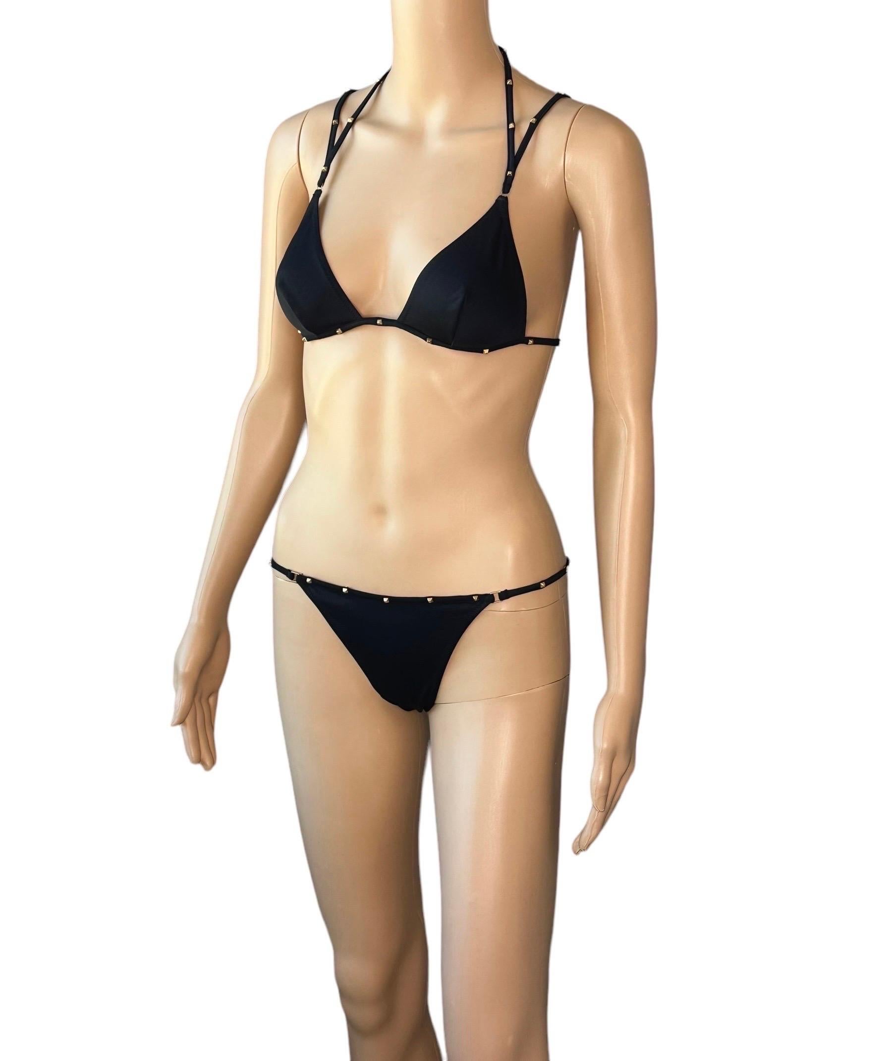 Tom Ford for Gucci F/W 2003 Bondage Studded Two-Piece Bikini Swimsuit Swimwear For Sale 4