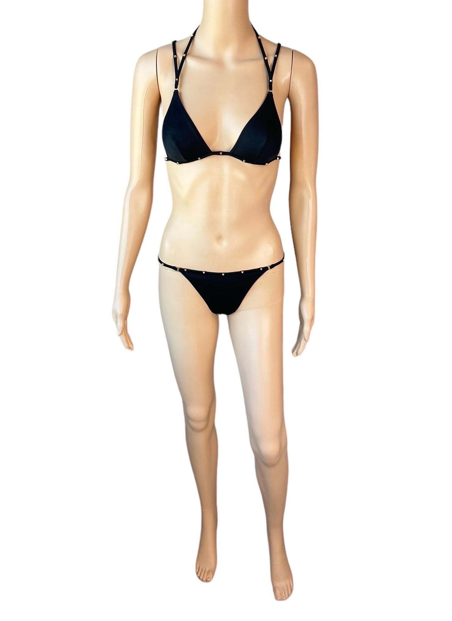 Tom Ford for Gucci F/W 2003 Bondage Studded Two-Piece Bikini Swimsuit Swimwear For Sale 5