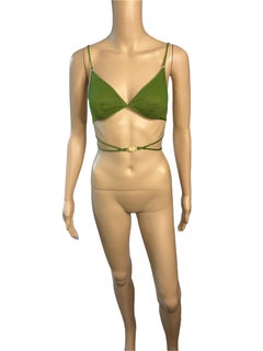 Tom Ford for Gucci F/W 2003 Bondage Studded Wrap Sheer Green Lingerie Bra