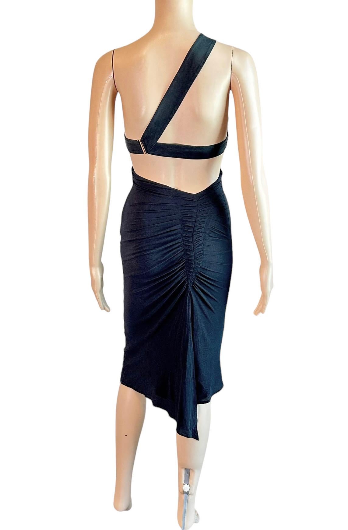 Tom Ford for Gucci F/W 2003 Bustier Bra Cutout Bodycon Black Dress For Sale 7