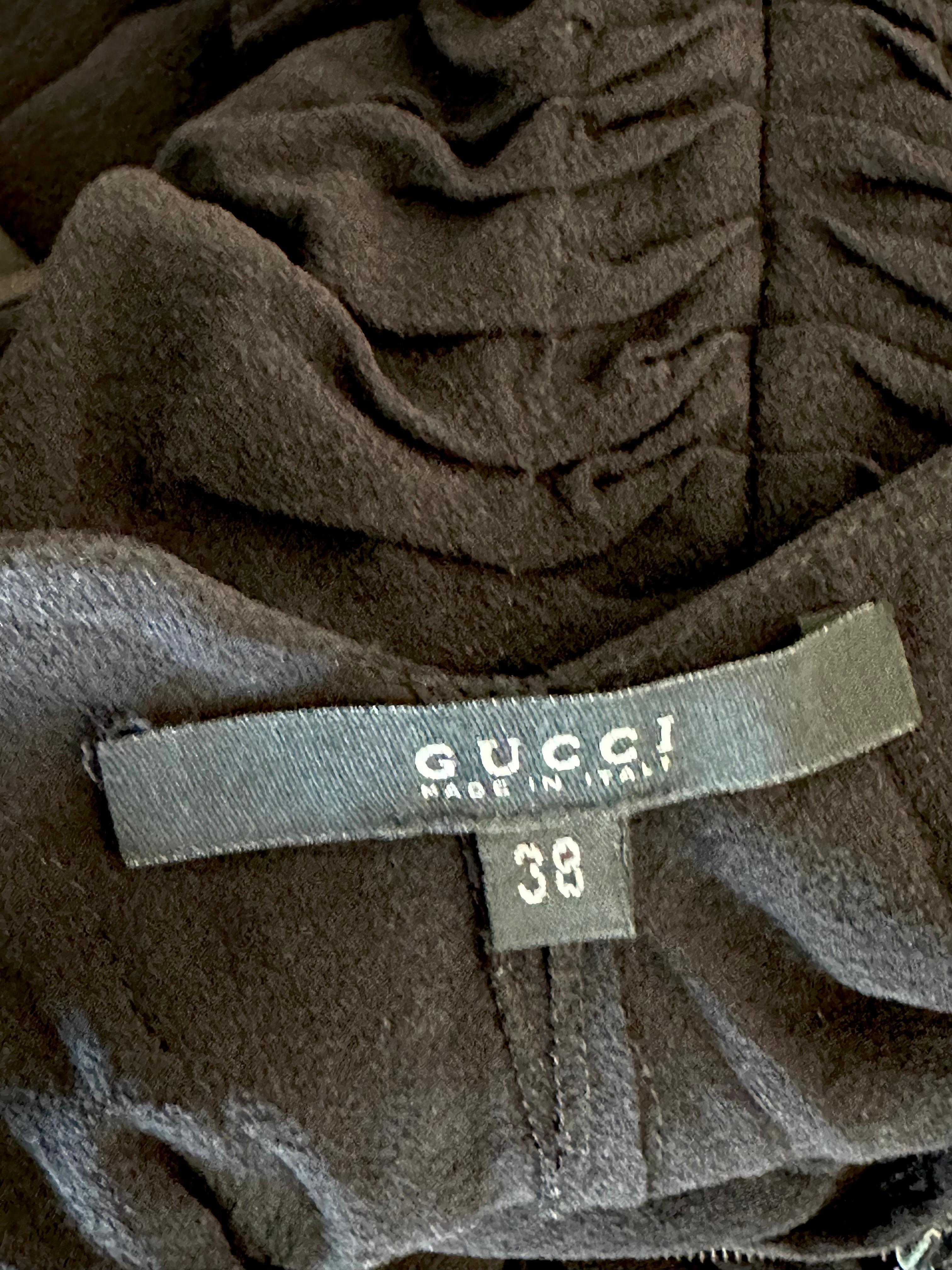 Tom Ford for Gucci A/I 2003 Vestito nero con bustier e reggiseno ritagliato in vendita 7