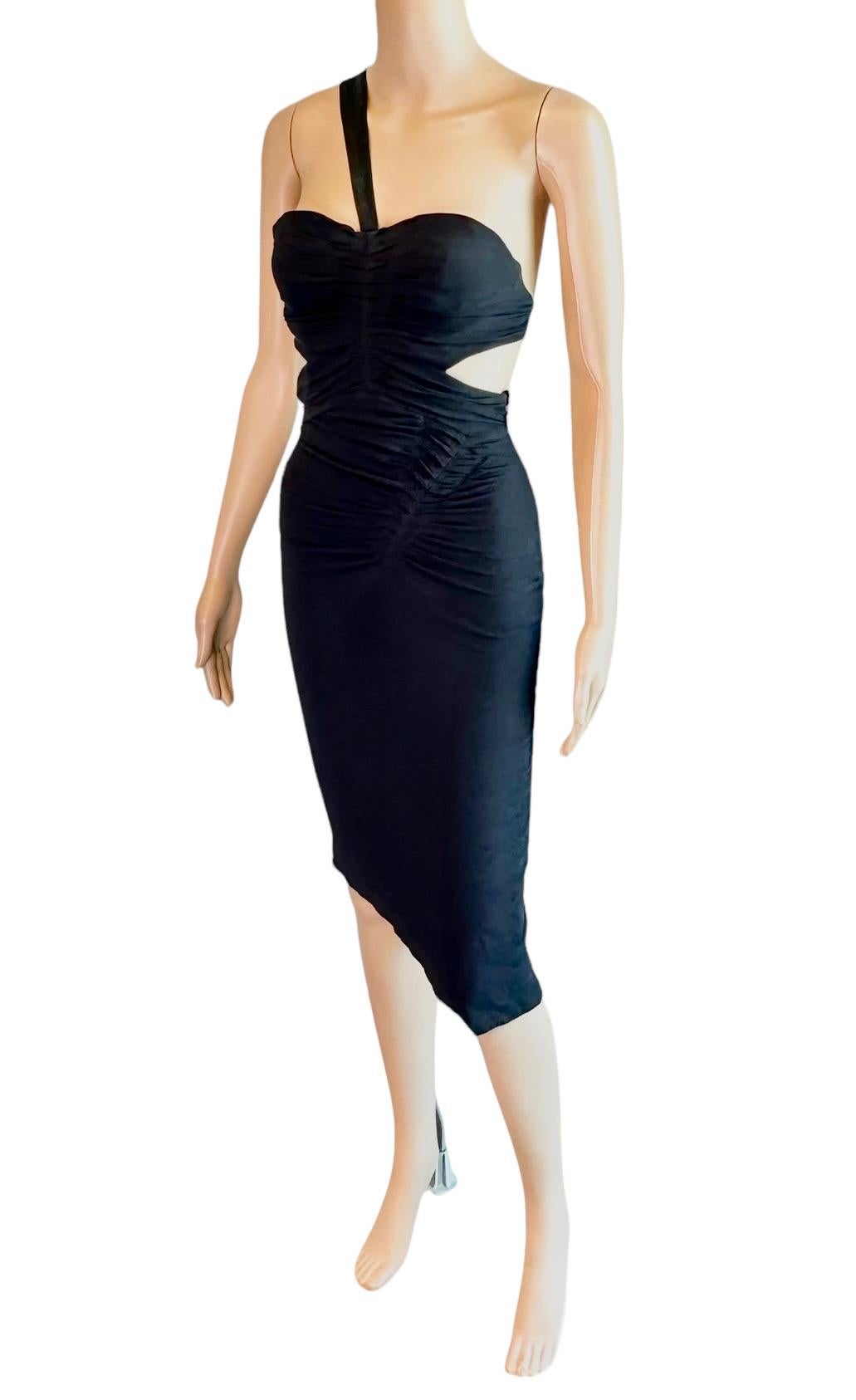 Tom Ford for Gucci F/W 2003 Bustier Bra Cutout Bodycon Black Dress For Sale 1