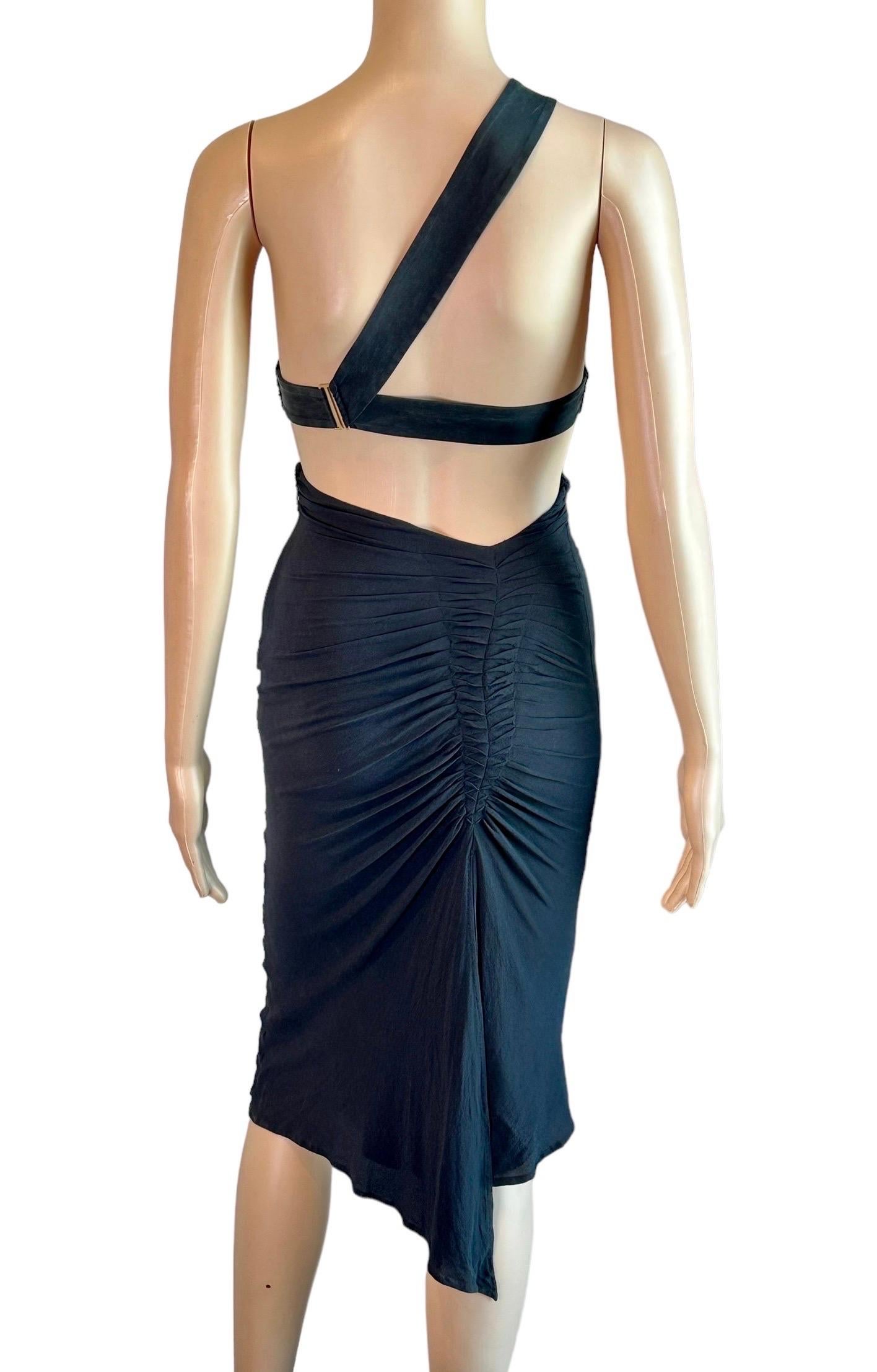 Tom Ford for Gucci F/W 2003 Bustier Bra Cutout Bodycon Black Dress For Sale 2