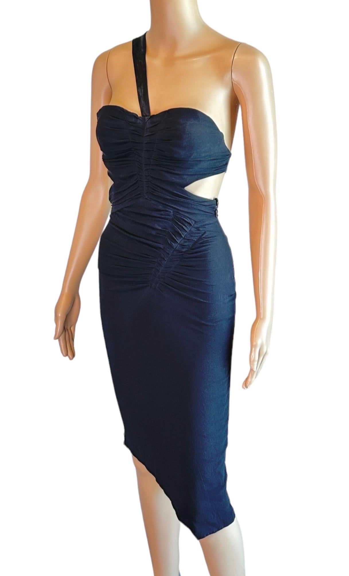 Tom Ford for Gucci F/W 2003 Bustier Bra Cutout Bodycon Black Dress For Sale 4