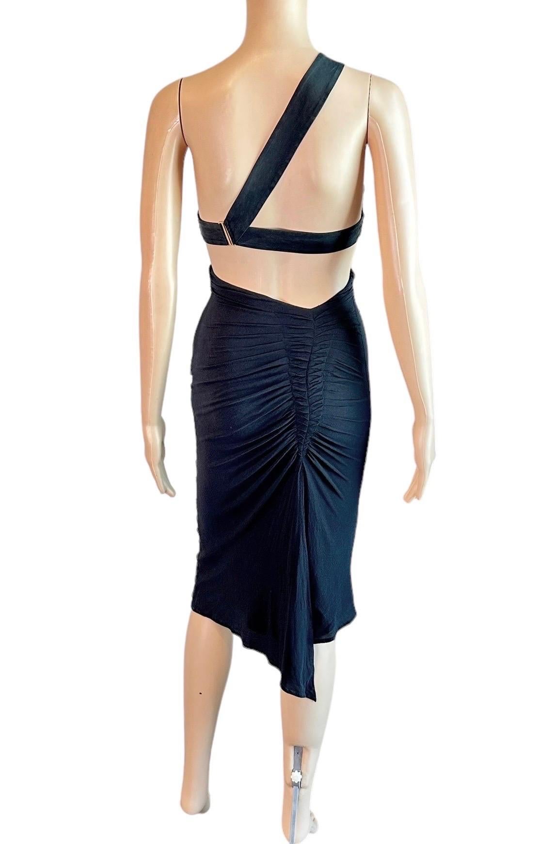 Tom Ford for Gucci F/W 2003 Bustier Bra Cutout Bodycon Black Dress For Sale 5