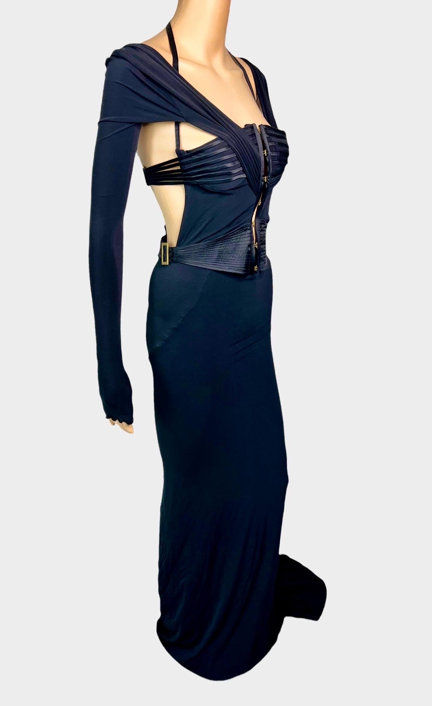 black corset evening gown