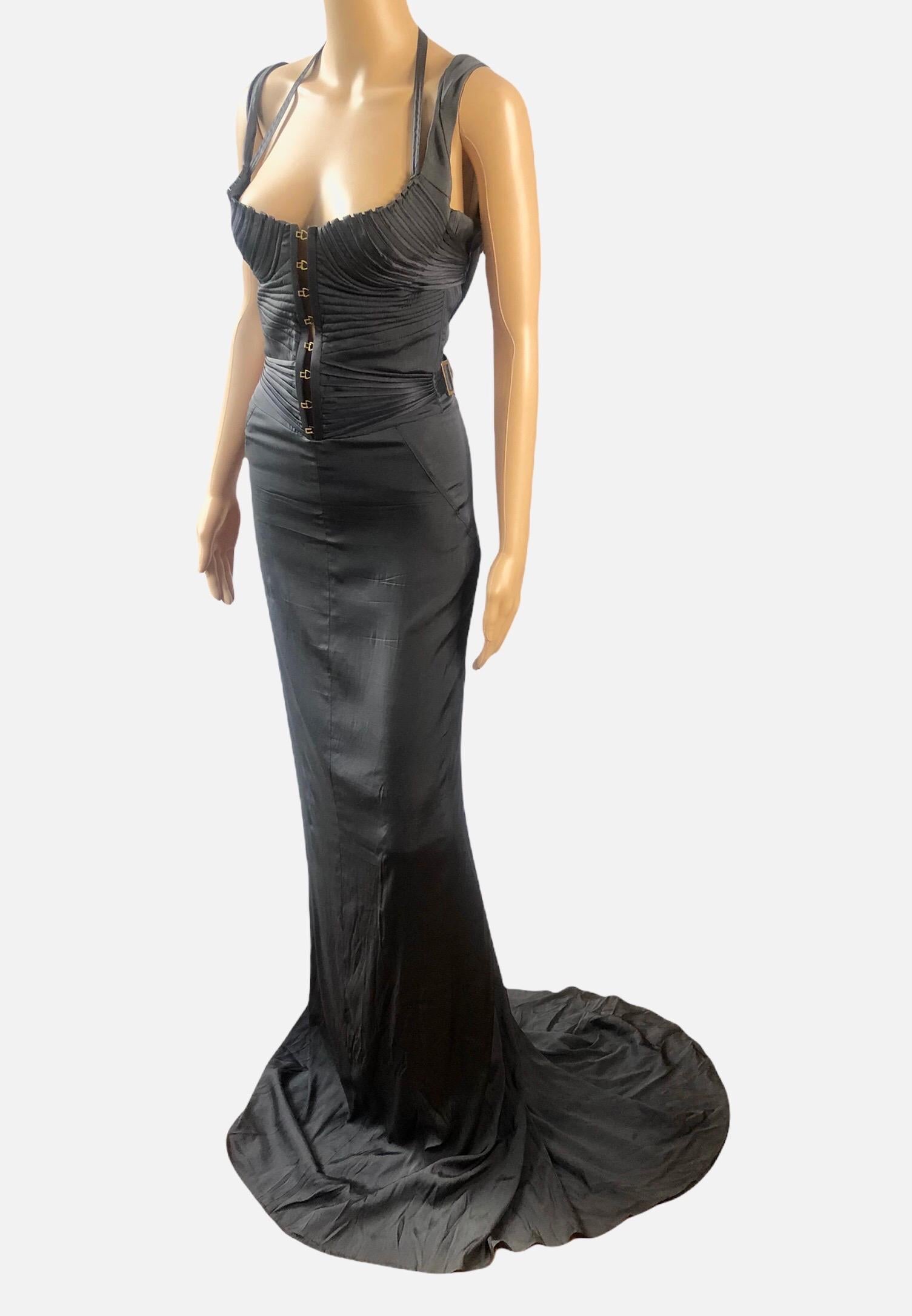 Tom Ford for Gucci F/W 2003 Bustier Corset Silk Evening Dress Gown 6