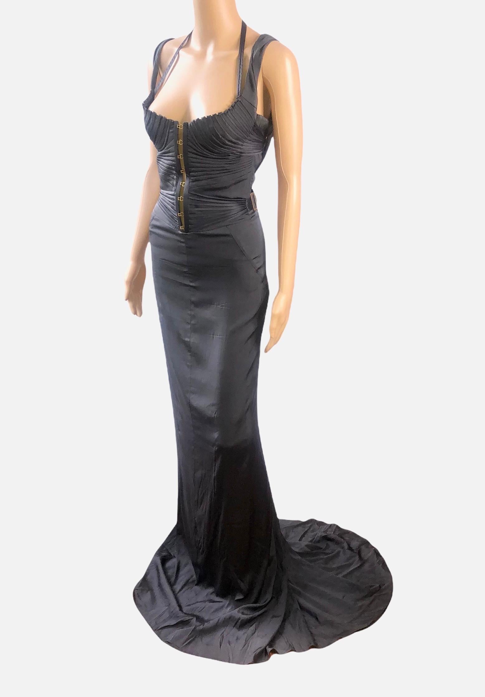 Tom Ford for Gucci F/W 2003 Bustier Corset Silk Evening Dress Gown 4