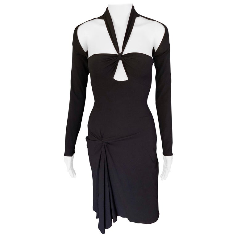 Tom Ford for Gucci F/W 2003 Bustier Cutout Black Dress at 1stDibs