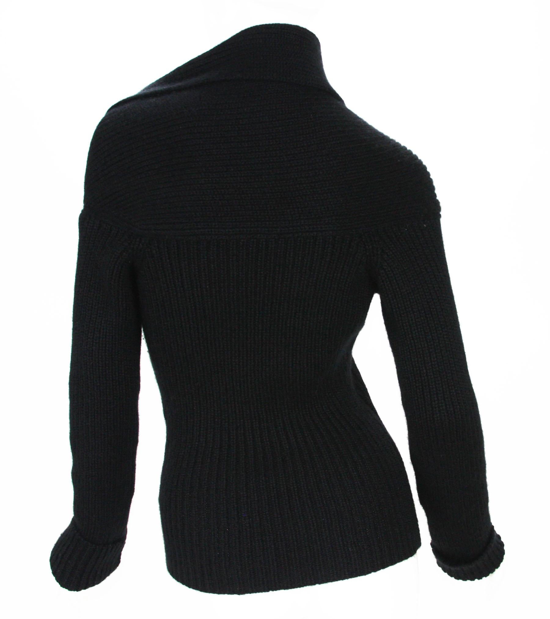 Black Tom Ford for Gucci F/W 2003 Collection 100% Cashmere Sweater size Small For Sale