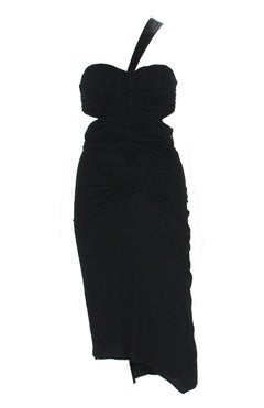 Tom Ford for Gucci F/W 2003 Cut Out Black Silk Ruched One Shoulder Dress It. 40