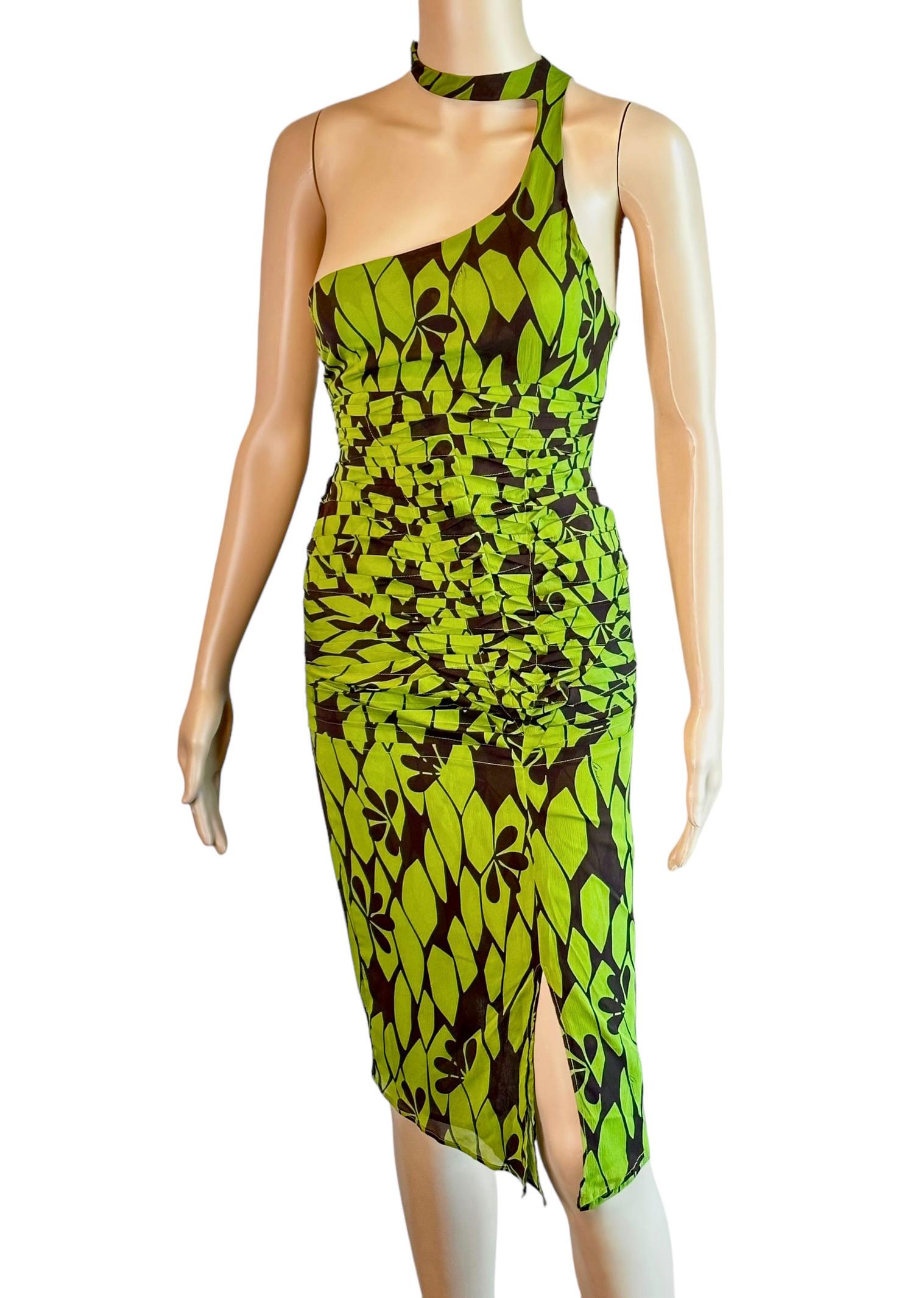 Beige Tom Ford for Gucci F/W 2003 Cutout Back Asymmetric Bodycon Dress For Sale