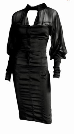 Tom Ford for Gucci F/W 2003 Jacket Top & Skirt Suit Black 2 Piece Set Ensemble