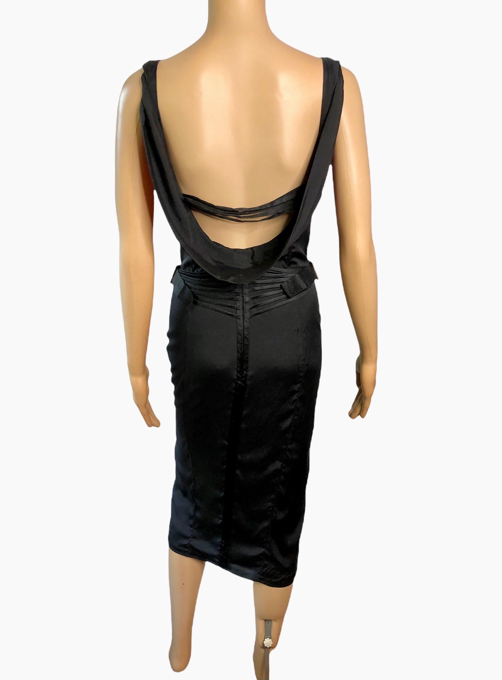 Tom Ford for Gucci F/W 2003 Runway Bustier Corset Silk Black Dress For Sale 1