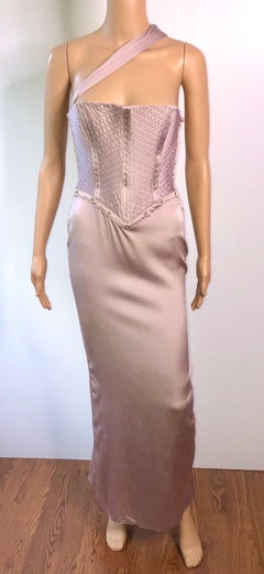 Tom Ford for Gucci F/W 2003 Runway Bustier Corset Silk Evening Dress Gown