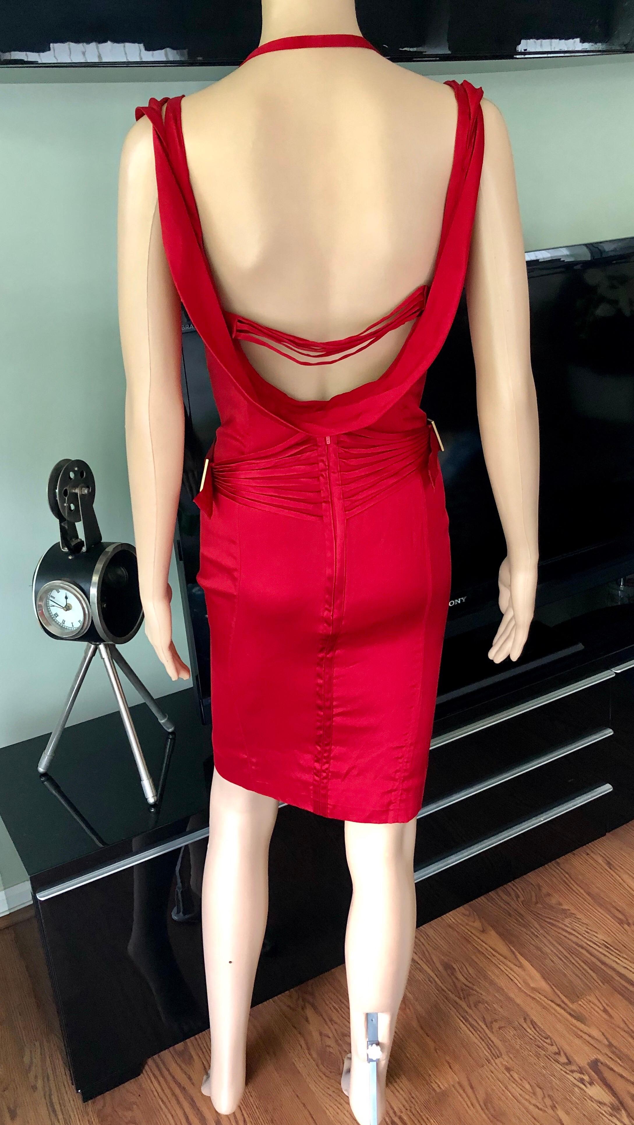 Women's or Men's Tom Ford for Gucci F/W 2003 Runway Bustier Corset Silk Red Dress