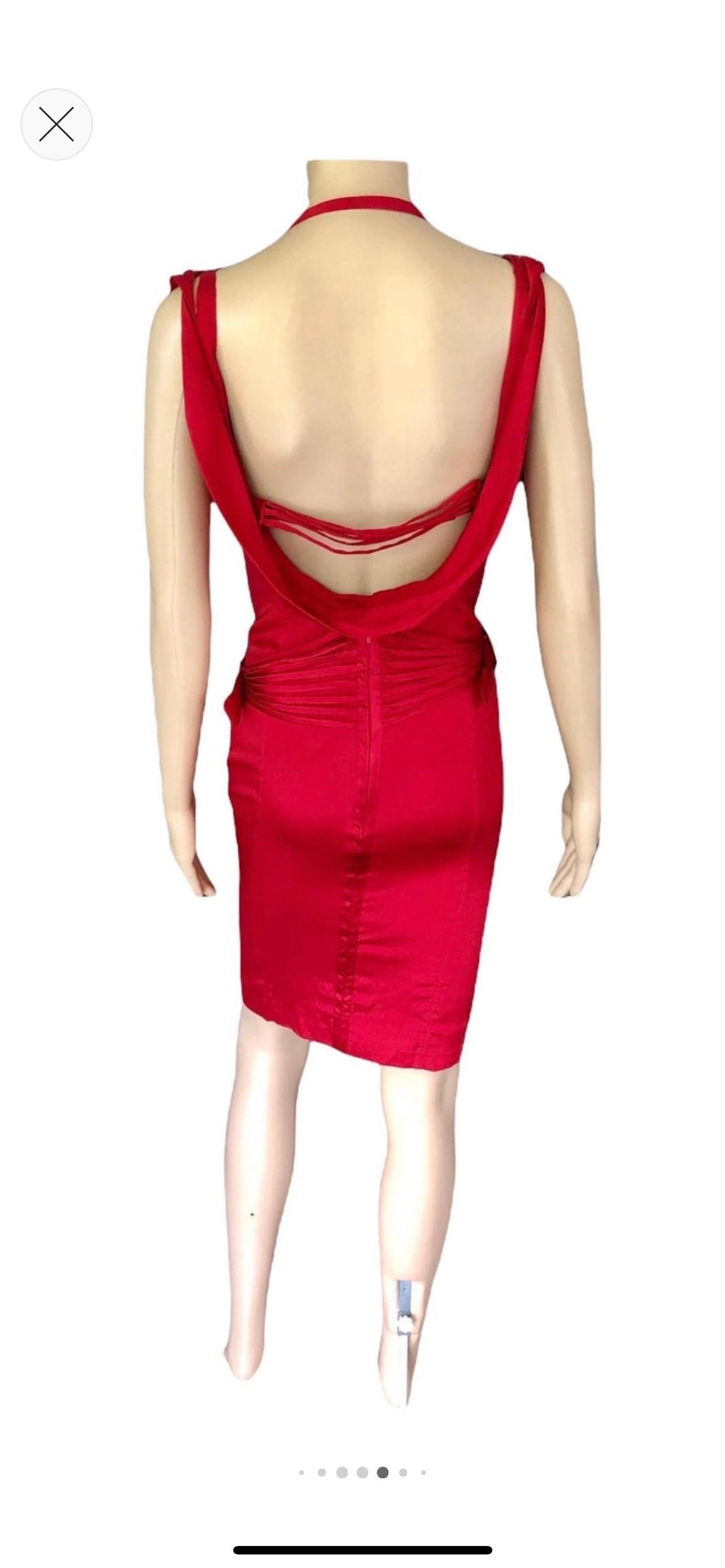 Tom Ford for Gucci F/W 2003 Runway Bustier Corset Silk Red Dress For Sale 1