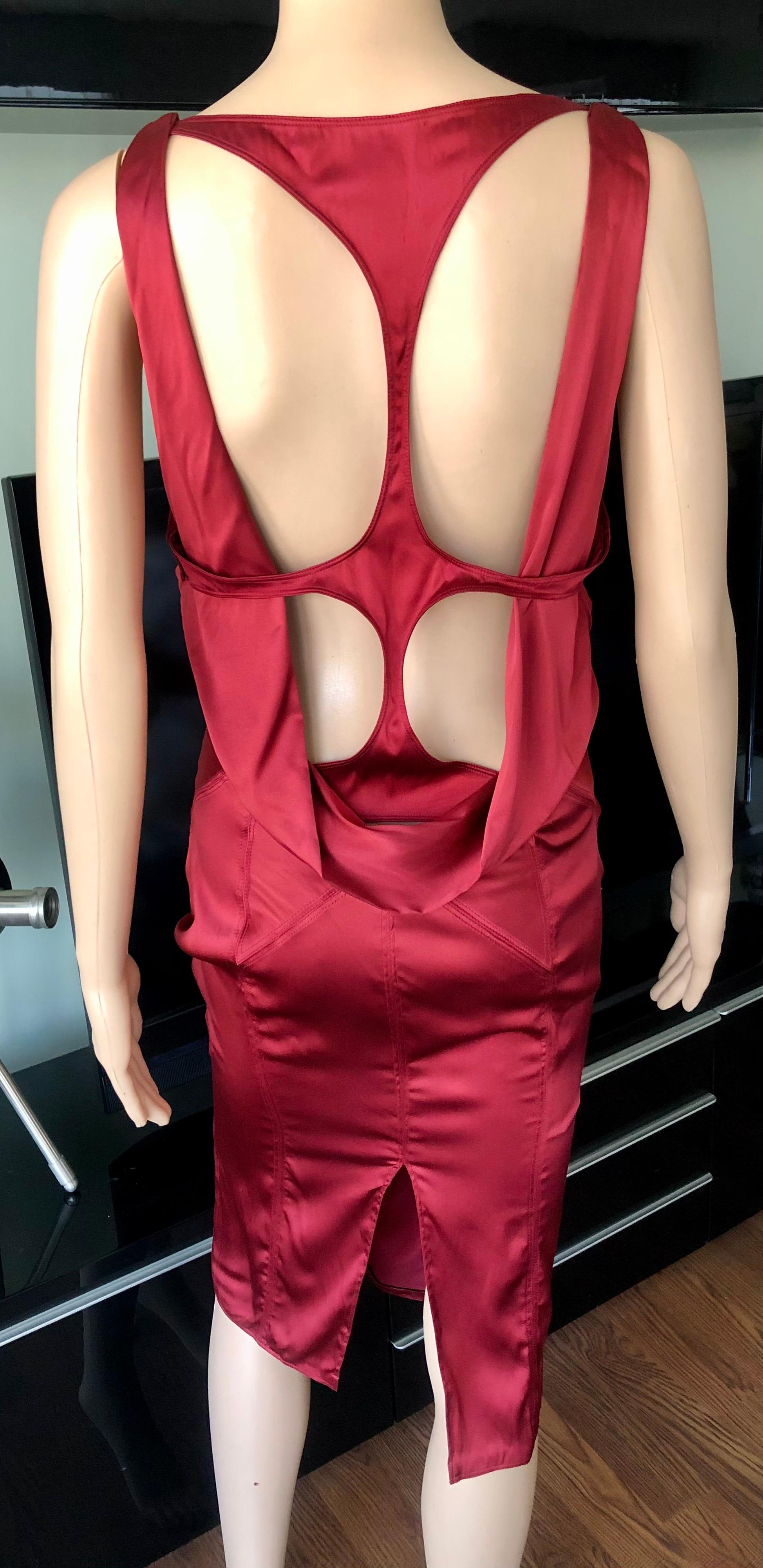 Tom Ford for Gucci F/W 2003 Runway Cutout Bustier Silk Dress 

Look 32 from the Fall 2003 Collection. Please note the size tag has been removed but this dress was IT 44.  Also, the silk material is very stretchy.