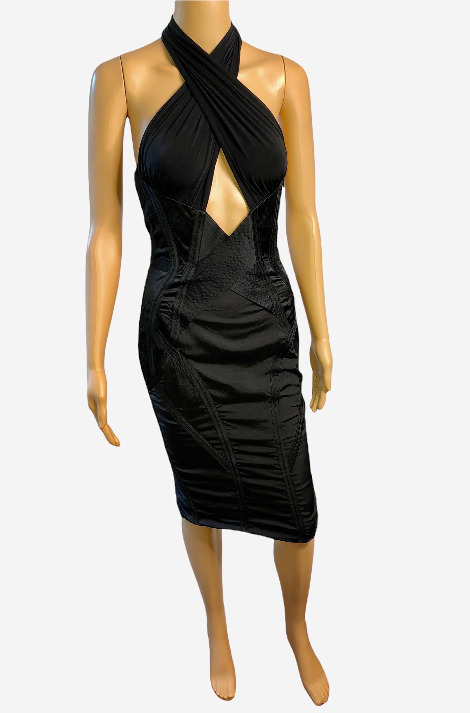 Tom Ford for Gucci F/W 2003 Runway Cutout Silk Black Dress For Sale at ...