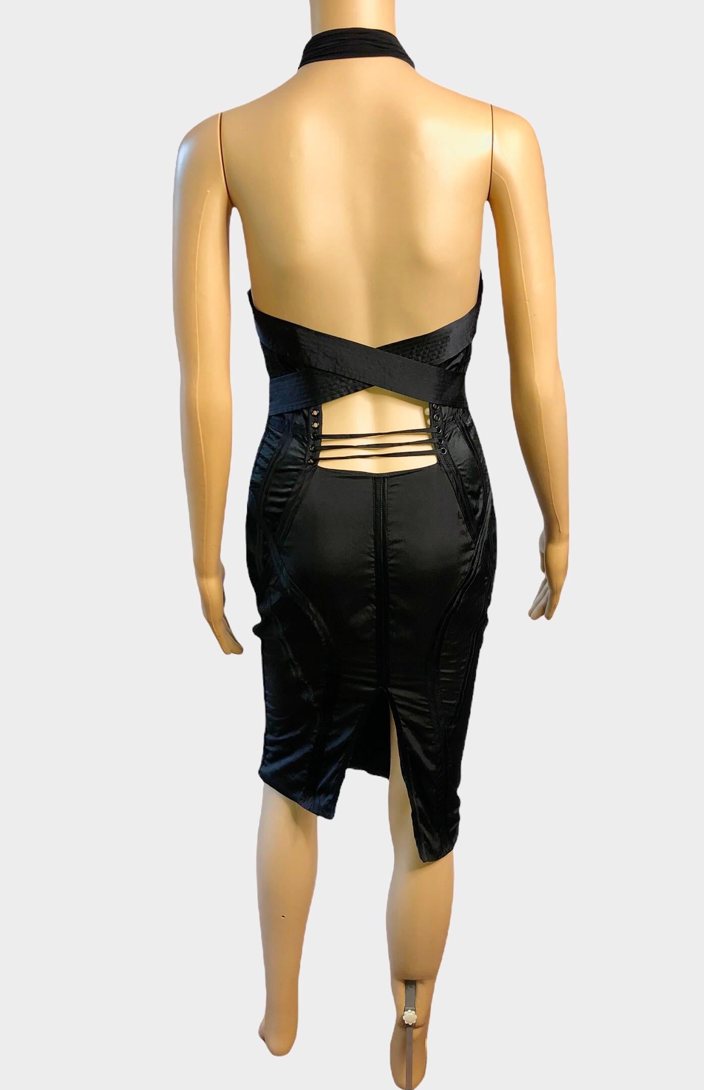Tom Ford for Gucci F/W 2003 Runway Cutout Silk Black Dress For Sale 1