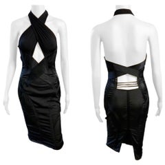 Tom Ford for Gucci F/W 2003 Runway Cutout Silk Black Dress