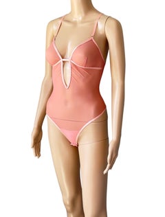Tom Ford for Gucci F/W 2003 Sheer Mesh G Logo Bondage Bodysuit Lingerie
