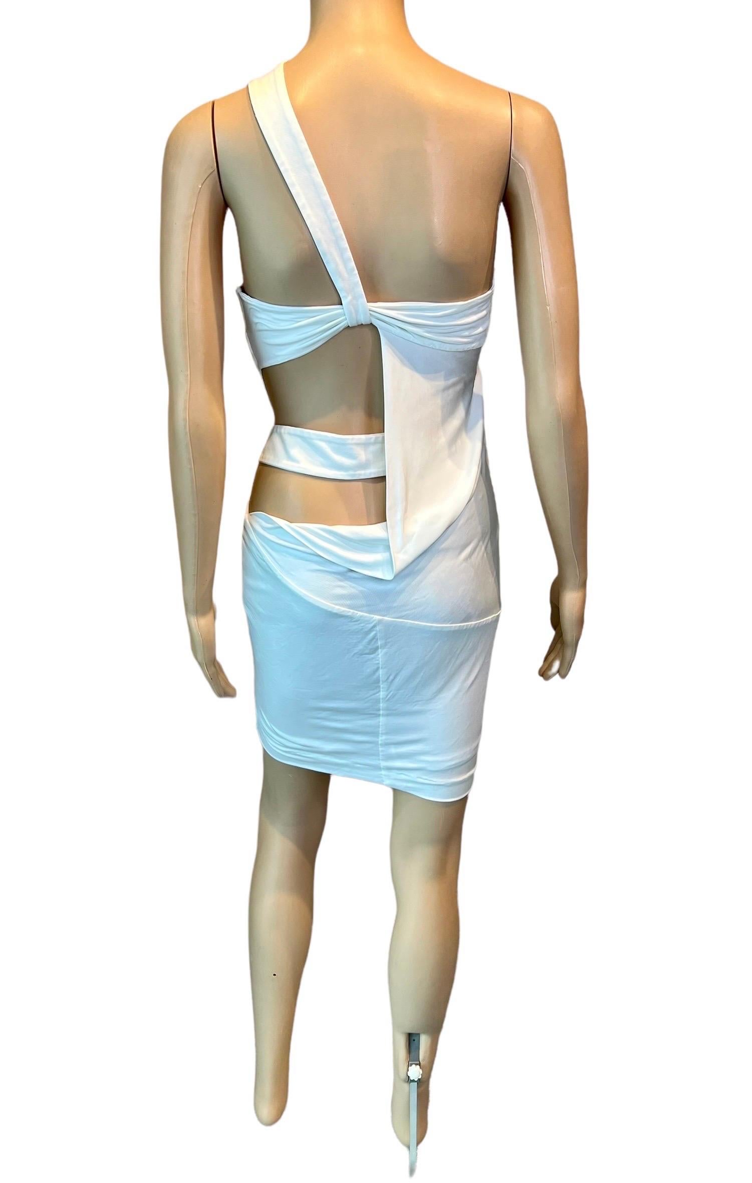 Tom Ford for Gucci F/W 2004 Bodycon Cutout White Mini Dress  For Sale 6