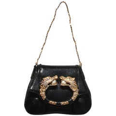 Tom Ford for Gucci F/W 2004 Lizard Evening Clutch Bag Jeweled Dragon