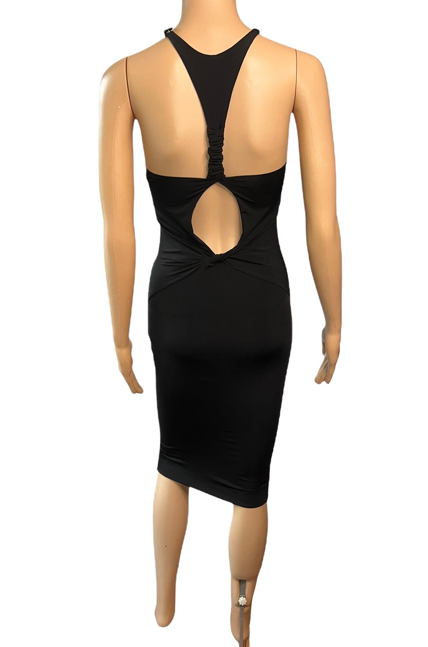Women's Tom Ford for Gucci F/W 2004 Plunging Cutout Black Evening Dress  For Sale