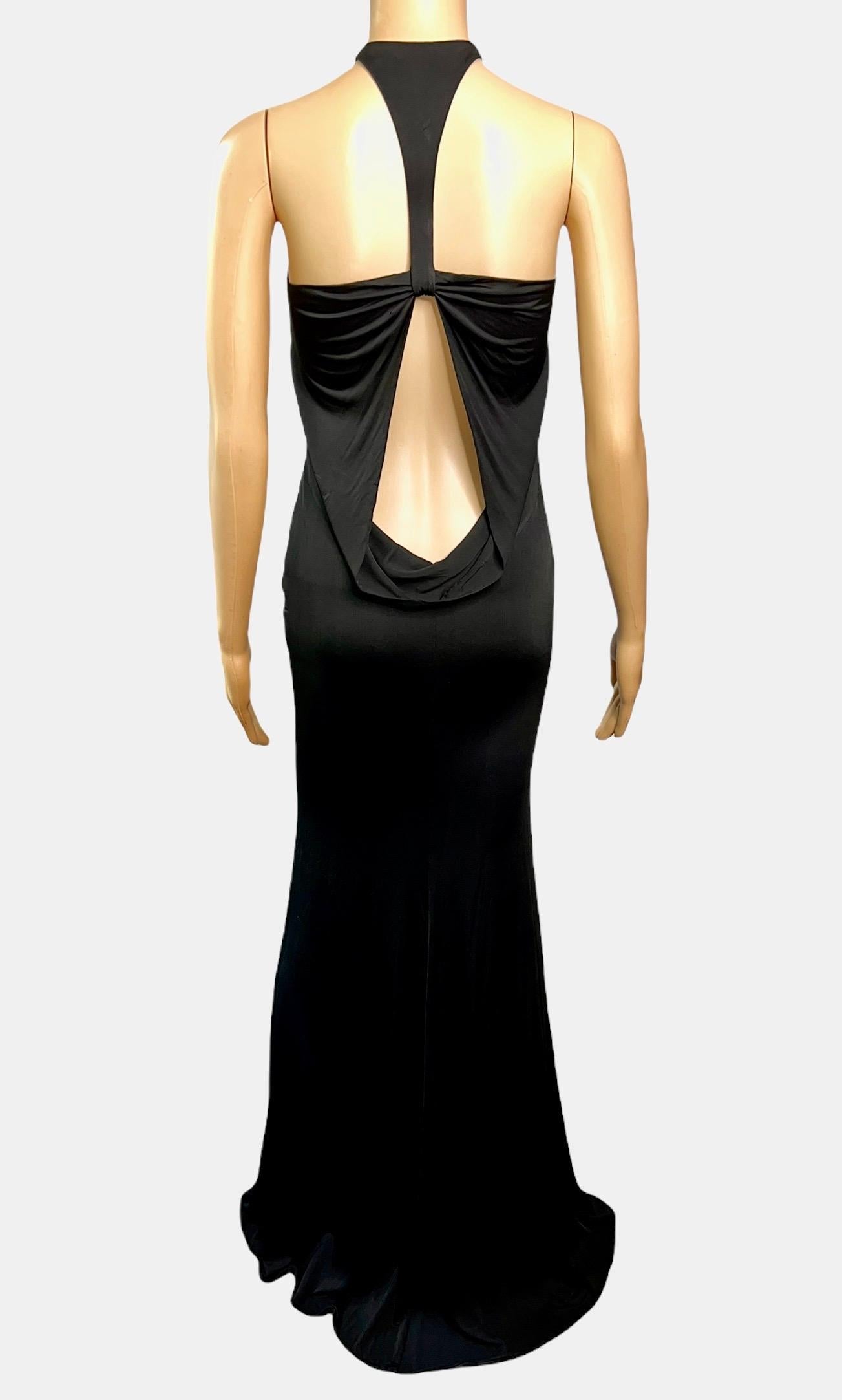 Tom Ford for Gucci F/W 2004 Plunging Cutout Black Evening Dress Gown 

Please note size tag has been removed - the material is stretchy and will fit sizes M-L.



