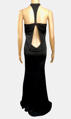 Tom Ford for Gucci F/W 2004 Plunging Cutout Black Evening Dress Gown