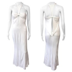 Tom Ford for Gucci F/W 2004 Plunging Cutout White Evening Dress Gown