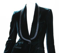 Tom Ford for Gucci F/W 2004 Runway Velvet Emerald Green Tuxedo Jacket 38 and 40