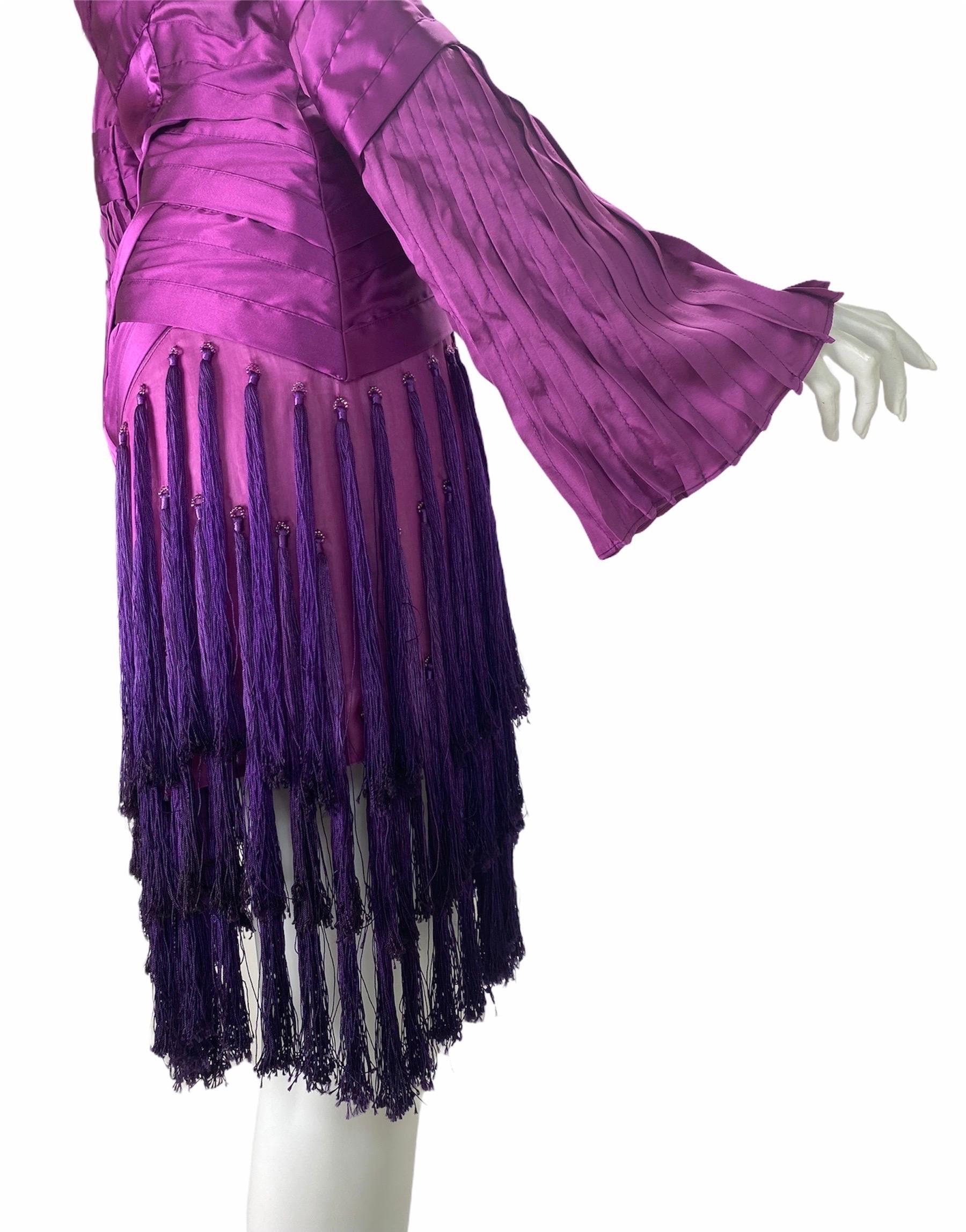 purple tassel dress