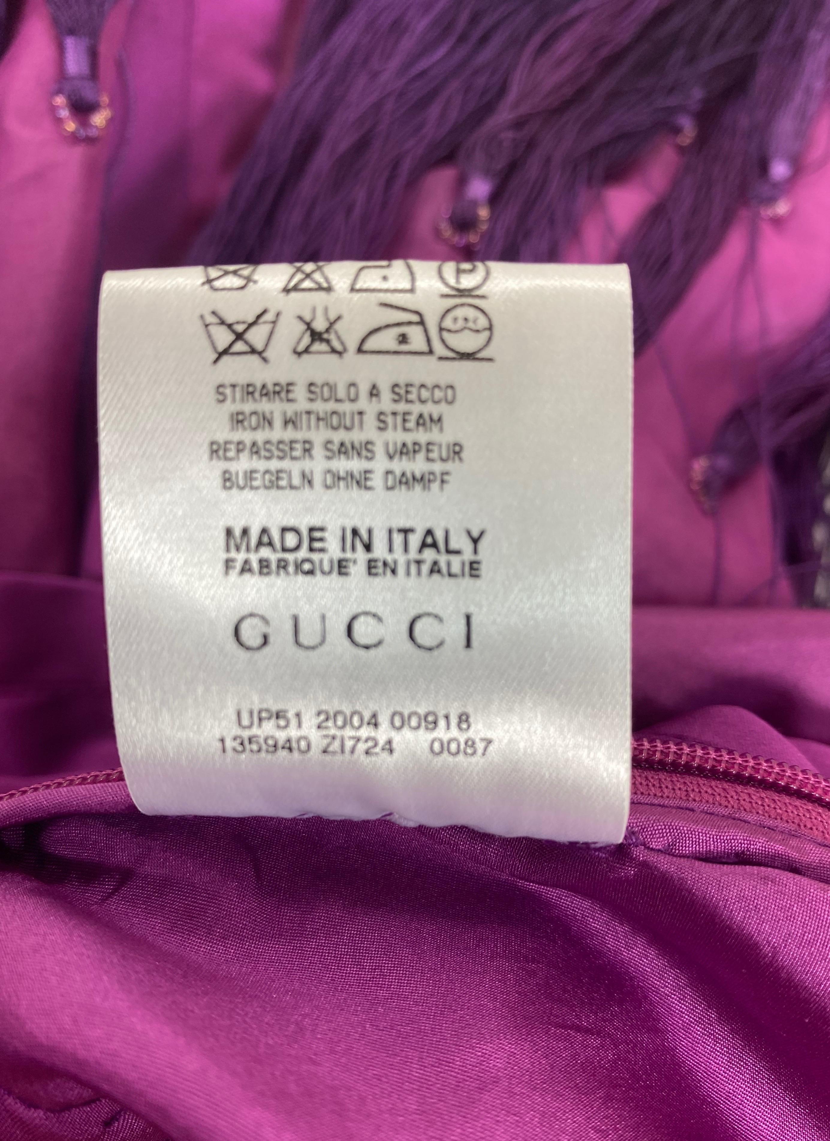 Tom Ford für Gucci H/W 2004 Quastenkleid Italienisch 38  im Angebot 4