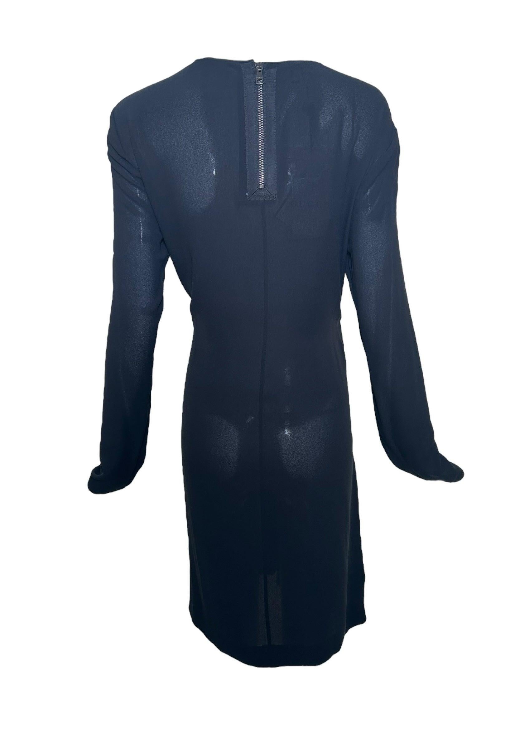 Tom Ford for Gucci F/W Schwarzes Midikleid aus Seide mit seitlichem Schlitz mit Reißverschluss, 2001 im Zustand „Neu“ im Angebot in Los Angeles, CA