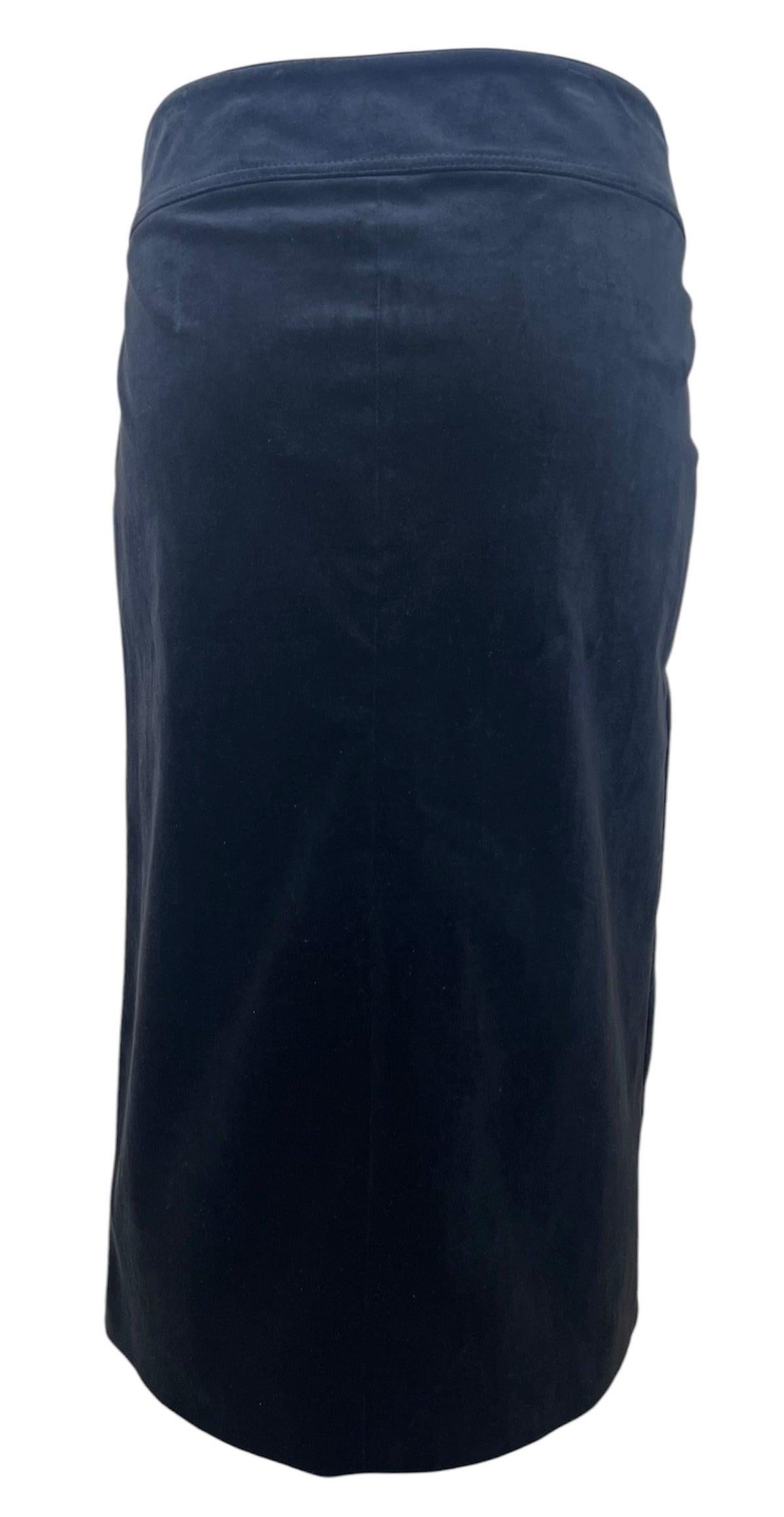 Tom Ford for Gucci F/W Schwarzer Samt-Spitzen-Bleistiftrock, 2002 Damen im Angebot