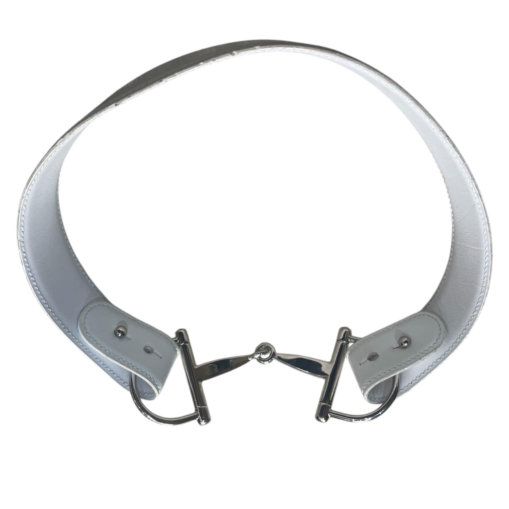 Gray Tom Ford for Gucci F/W Leather And Horse Bit Buckle Belt, 1995 For Sale