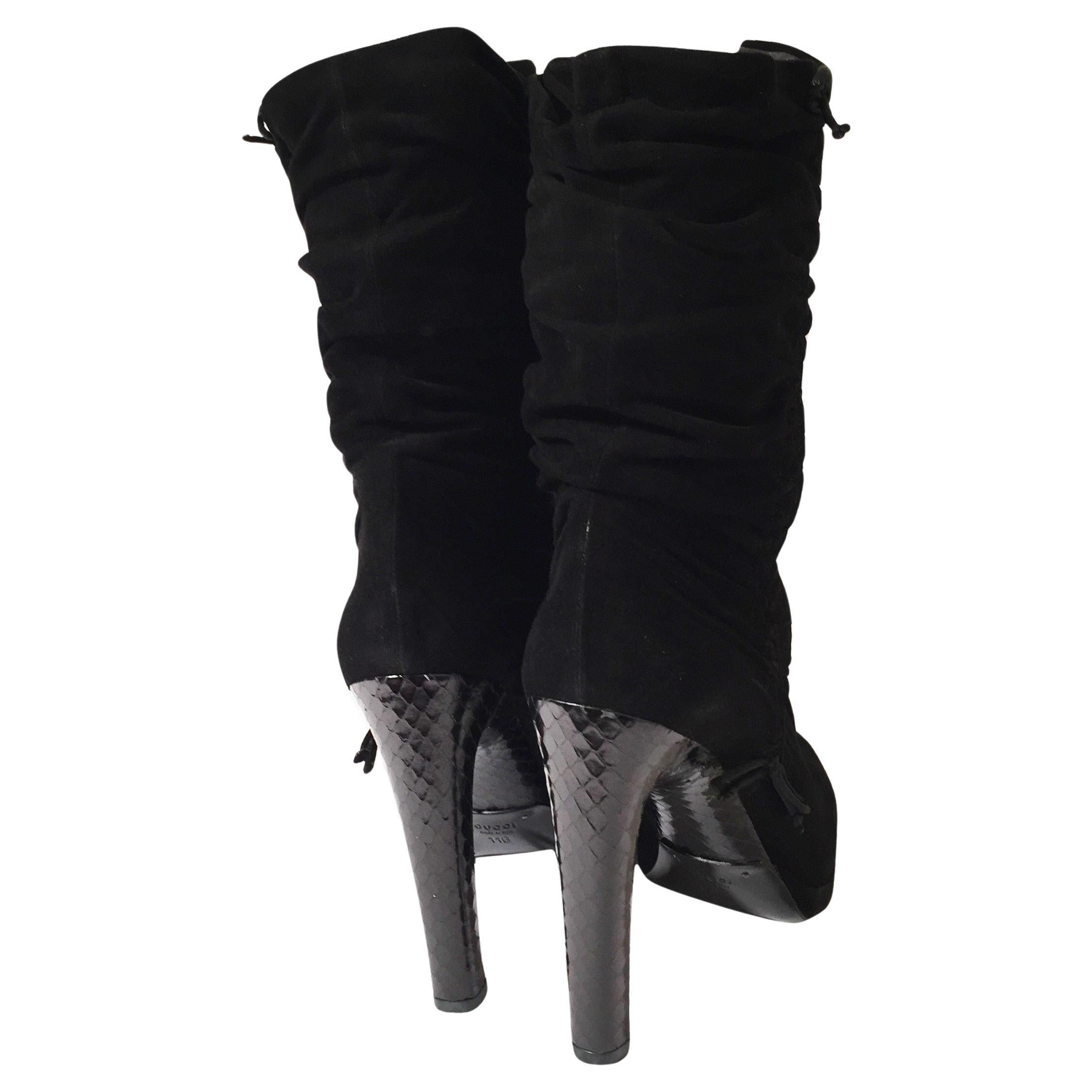 Tom Ford for Gucci Final Collection Stivali in pelle scamosciata pitonata Sz 8