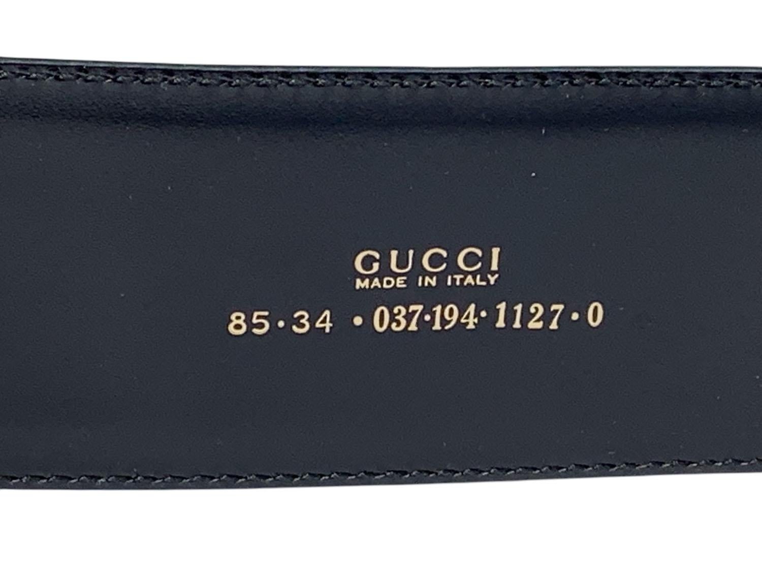Tom Ford for Gucci FW 1996 Oversized Black Leather Gold Hosebit Wide Belt  85/34 For Sale 5