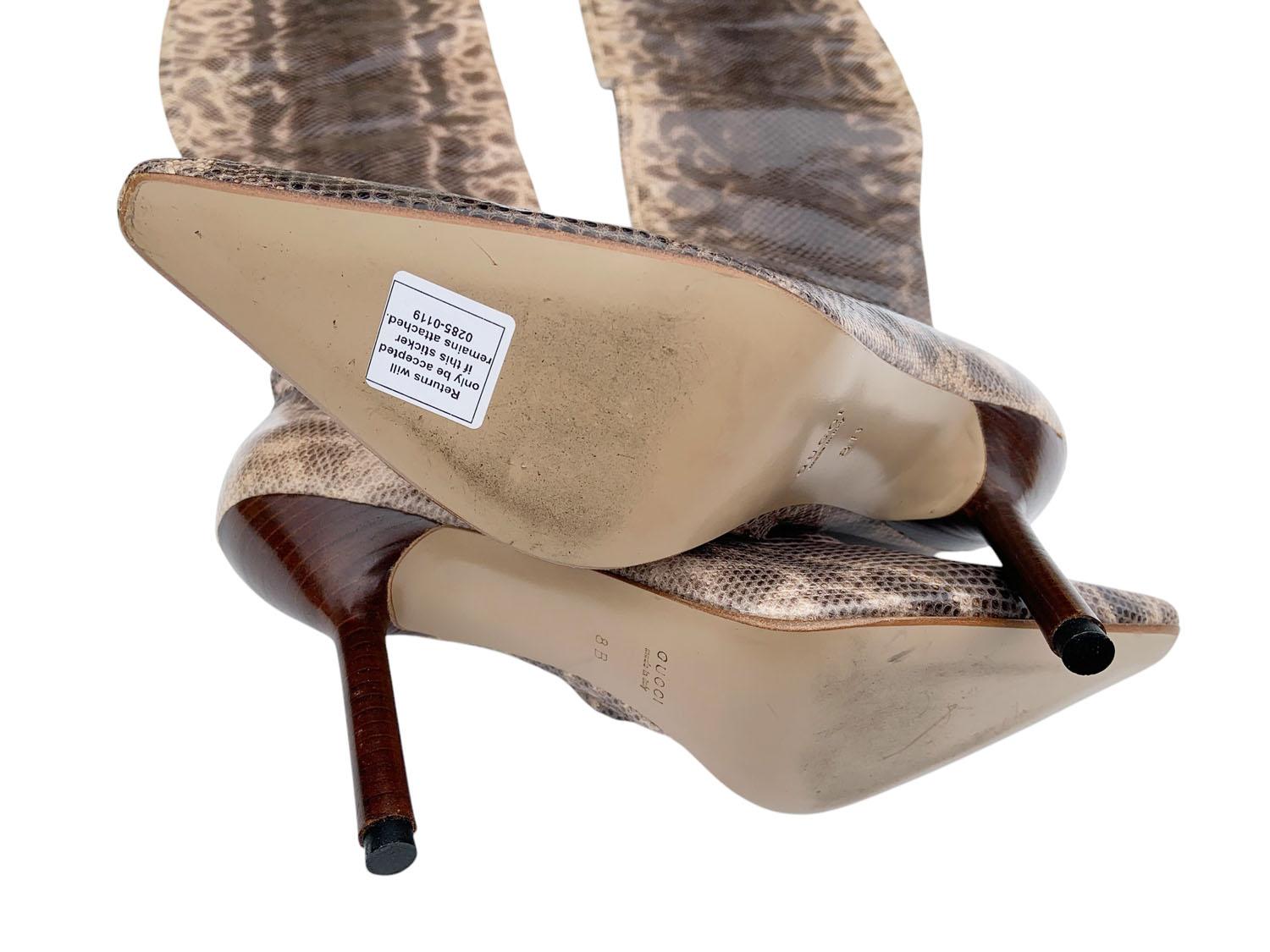 Tom Ford for Gucci FW 1999 Pasarela Agua Serpiente Botas a la Rodilla Italiano 38 - US 8 en venta 4