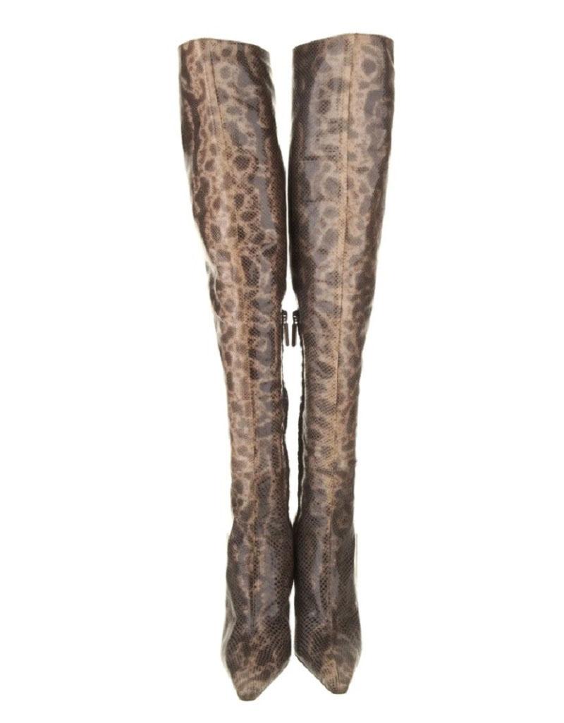 Tom Ford for Gucci FW 1999 Pasarela Agua Serpiente Botas a la Rodilla Italiano 38 - US 8 en Excelente estado para la venta en Montgomery, TX