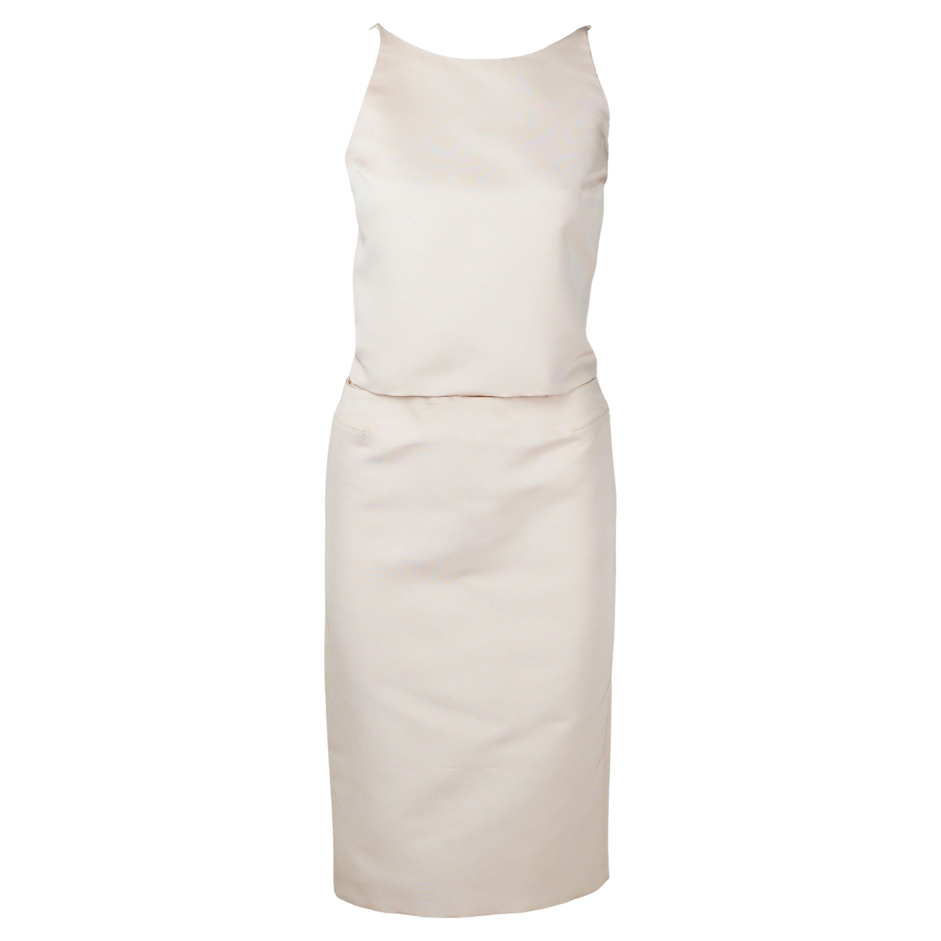 Tom Ford for Gucci FW 2001 Runway Pale Nude Silk Two-Piece, Look 31, Size IT38 For Sale