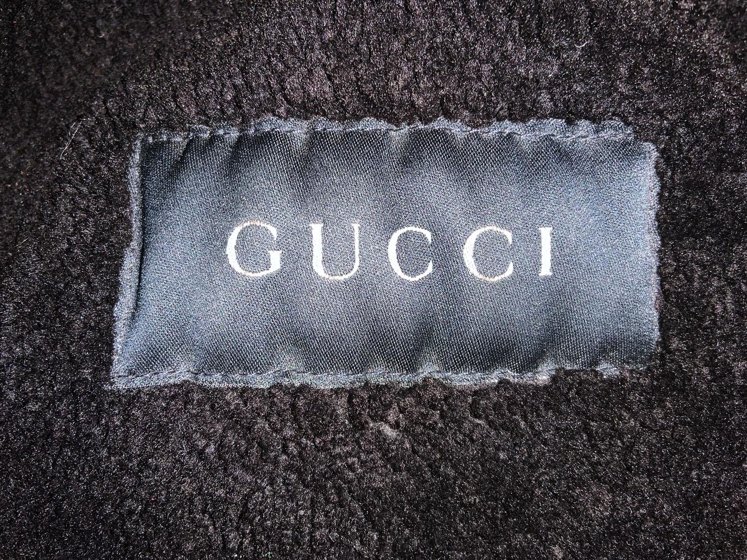 Tom Ford for Gucci FW 2003 Veste en daim marron en shearling Italian 44 US 8 Pour femmes en vente